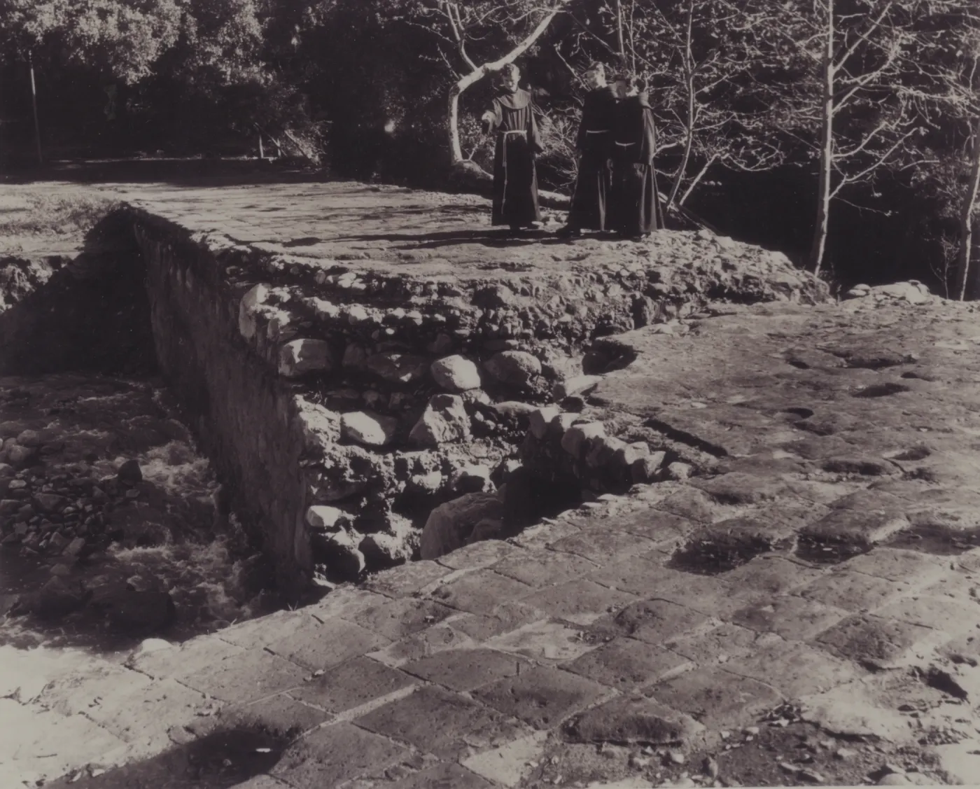 Mission Padres standing on top of Mission Dam