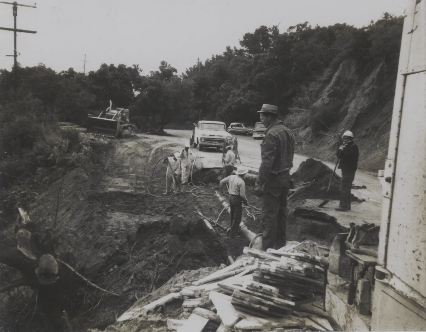 Mudslide along Tunnel Road, Mission Canyon, 1969