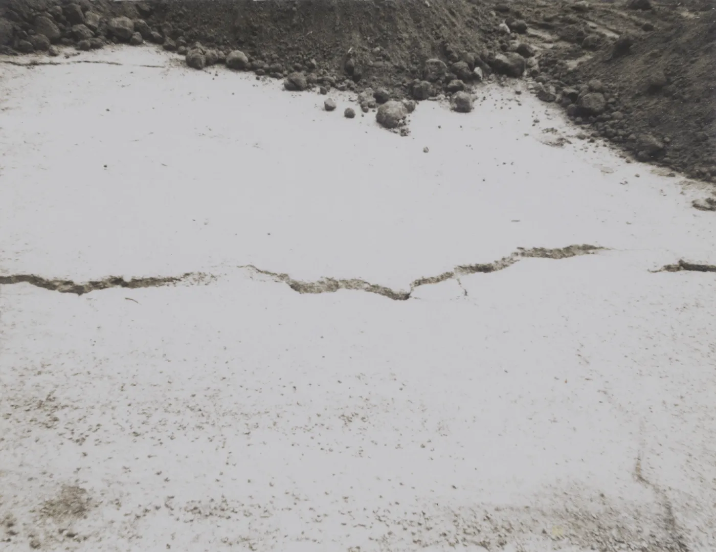 crack in Tunnel Road, flood damage, 1969