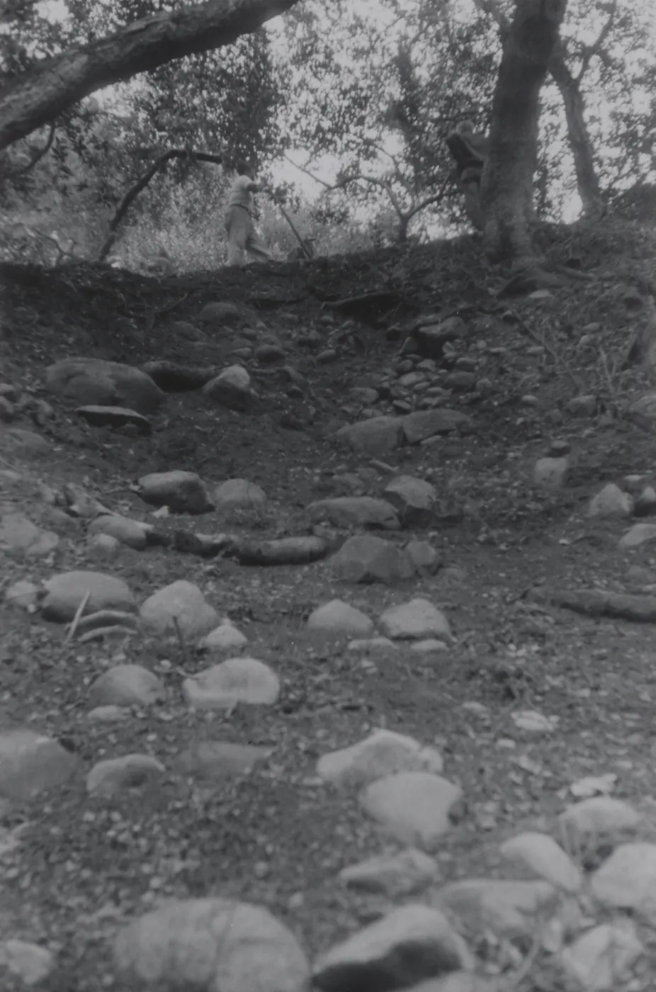 preparing the Indian Steps slope, 1957