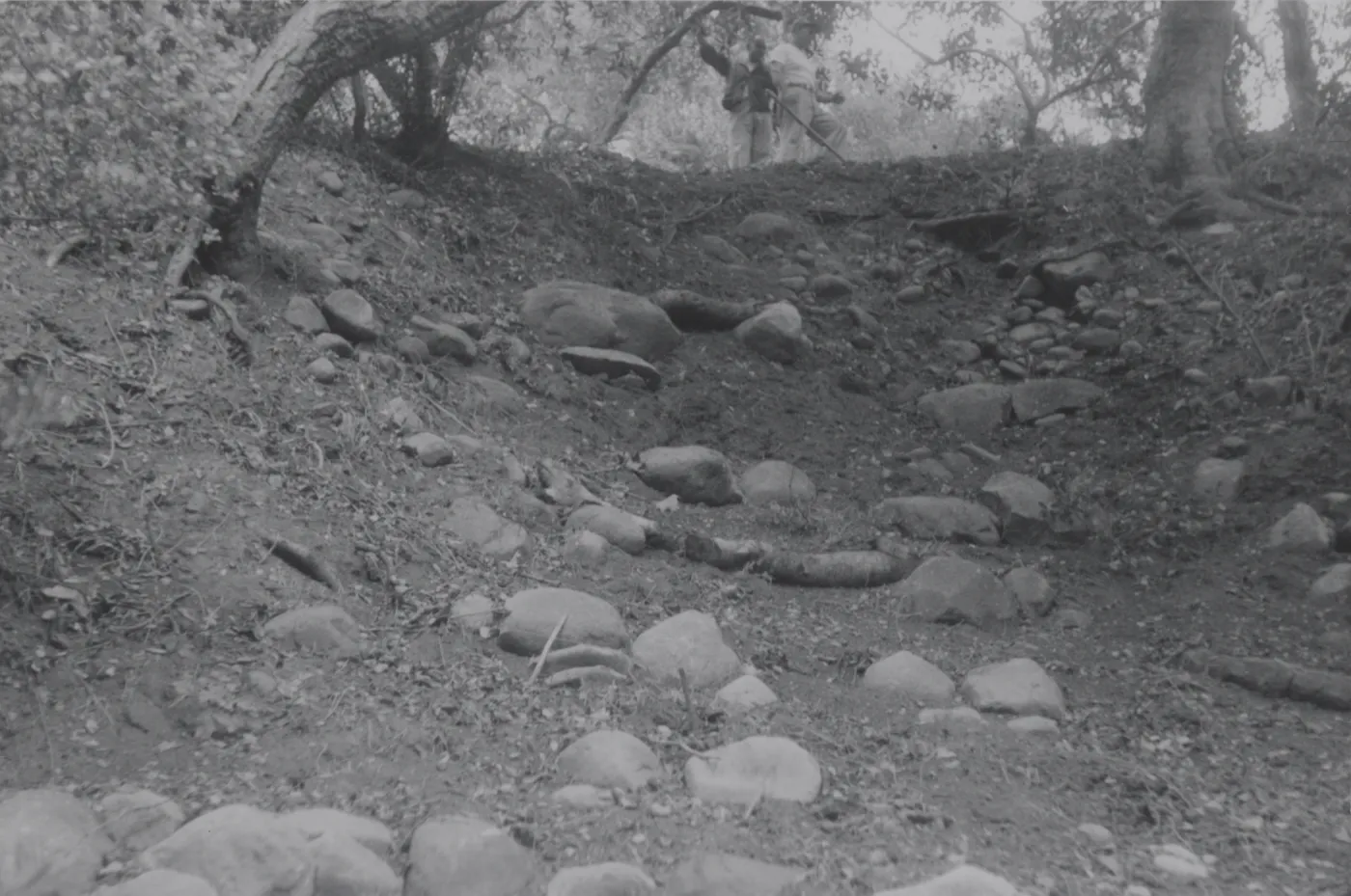 preparing the Indian Steps slope, 1957