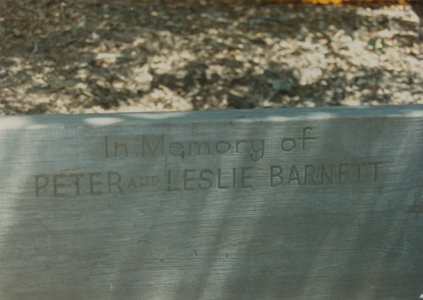 Peter and Leslie Barnett Bench, 1972