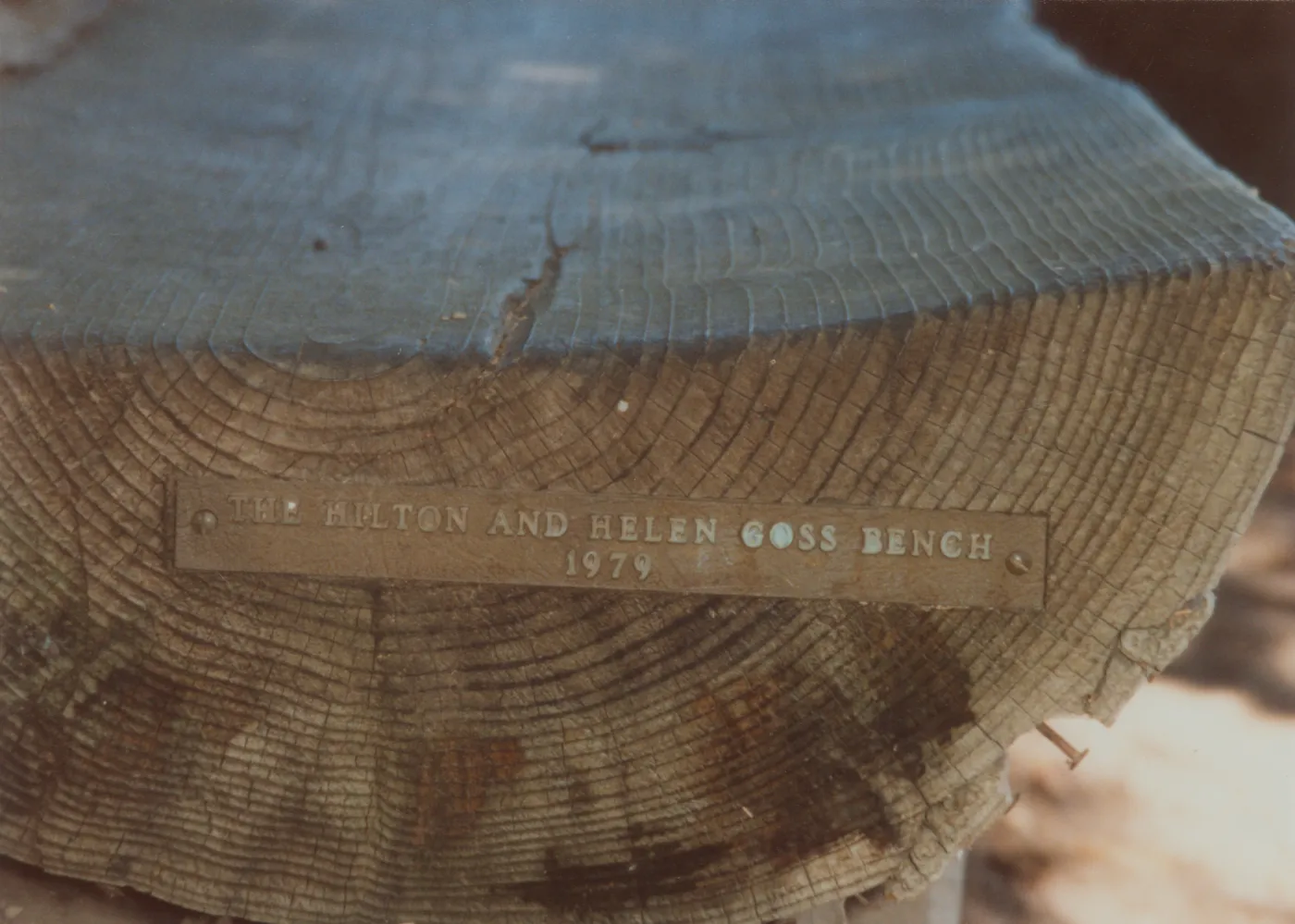 Hilton and Helen Goss Bench, 1979