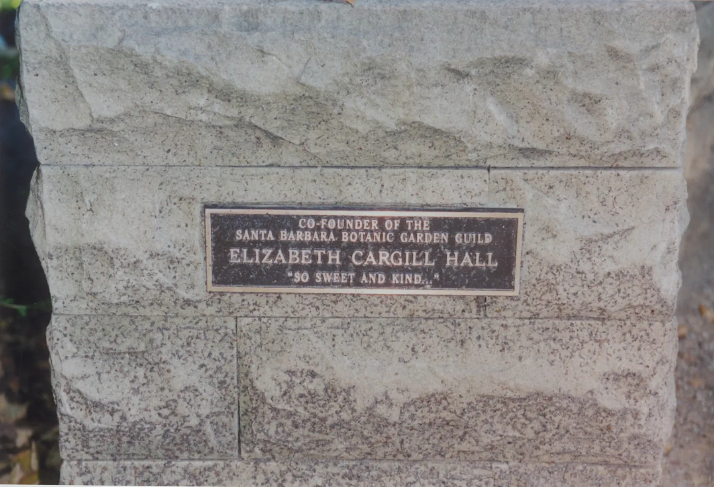 Elizabeth Cargill Hall Bench, 1998, circular stone bench, in Fiber Arts display near Mission Dam
