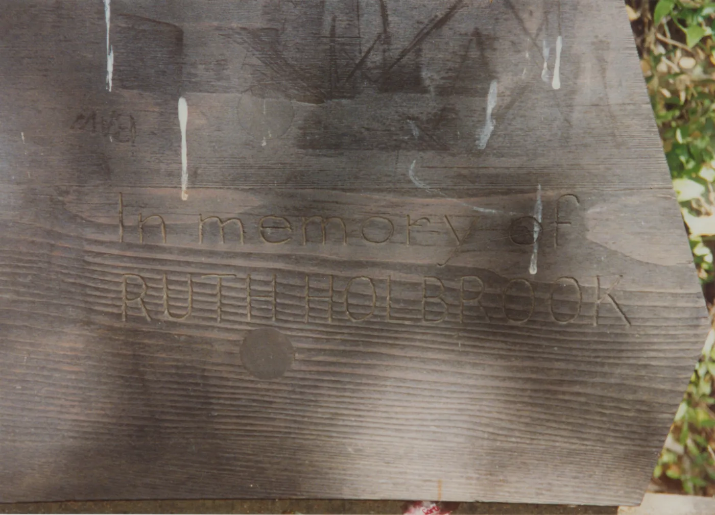 Ruth Holbrook Bench, 1974