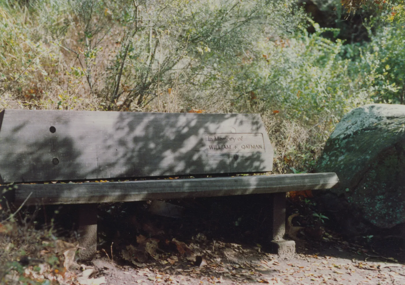 William F. Qatman Bench, 1969, Campbell Trail
