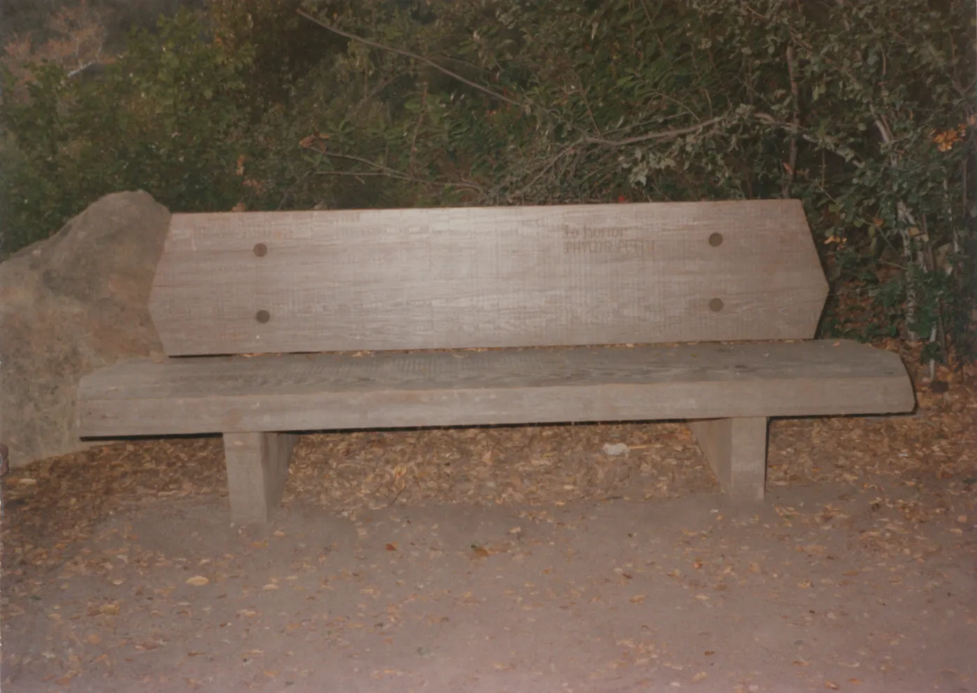 Phyllis Pettit Bench, 1974