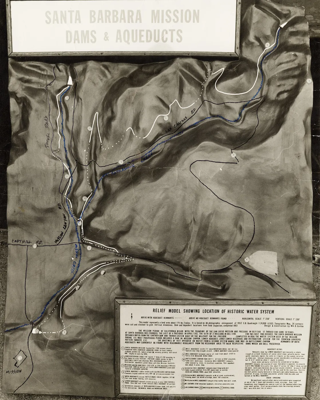 Relief Model Showing Location of Historic Water System by William B. Guillou