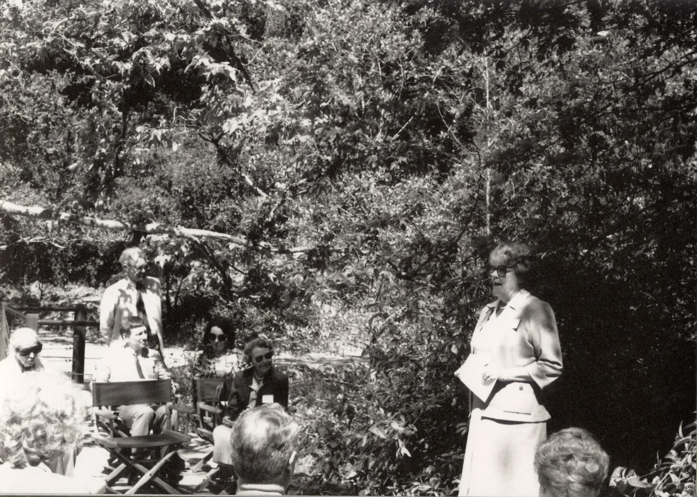 Dr. K. K. Muller, talking at Dedication of Mission Dam railing
