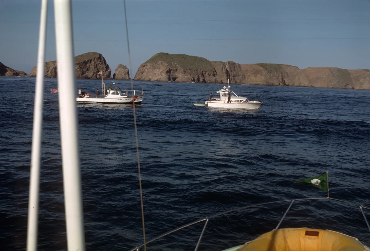 Boats off of Anacapa Island