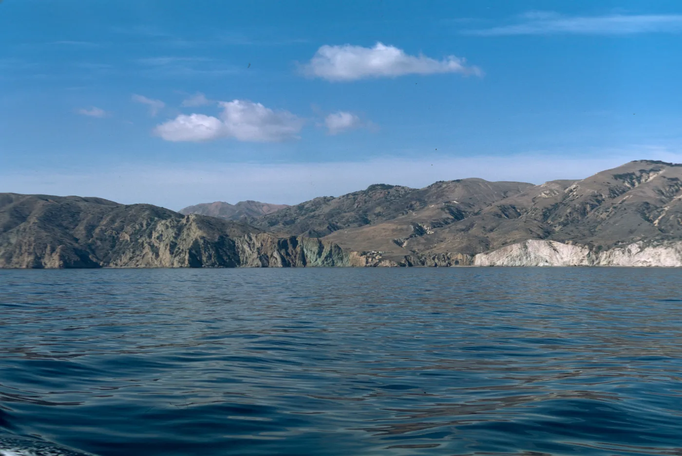 Valley Anchorage, Santa Cruz Island 1973, from boat
