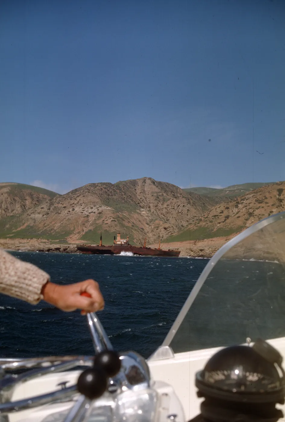 wreck of the Chickasaw, Santa Rosa Island, from boat