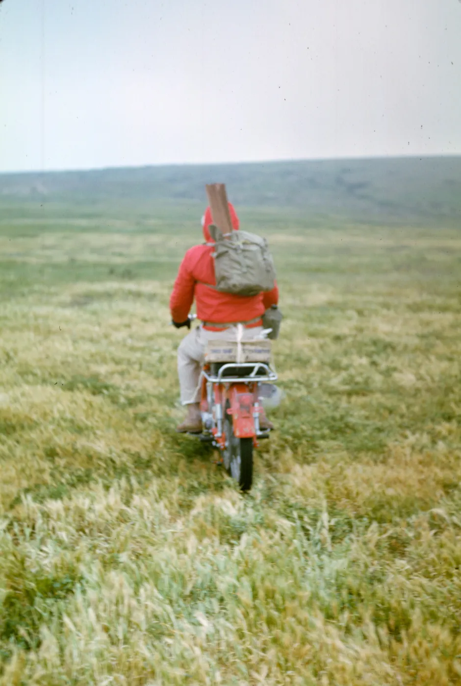 George Kritzman on motorcycle, San Miguel Island