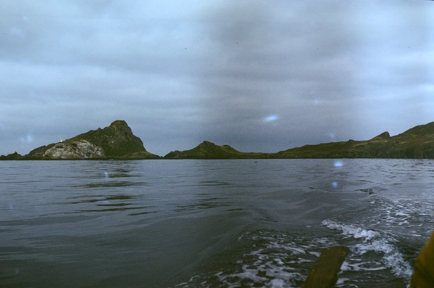 Todos Santos Islands, south end, from boat