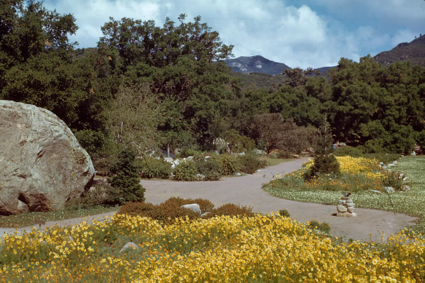 Meadow, Blakelsy Boulder, pond, sundial, 1945