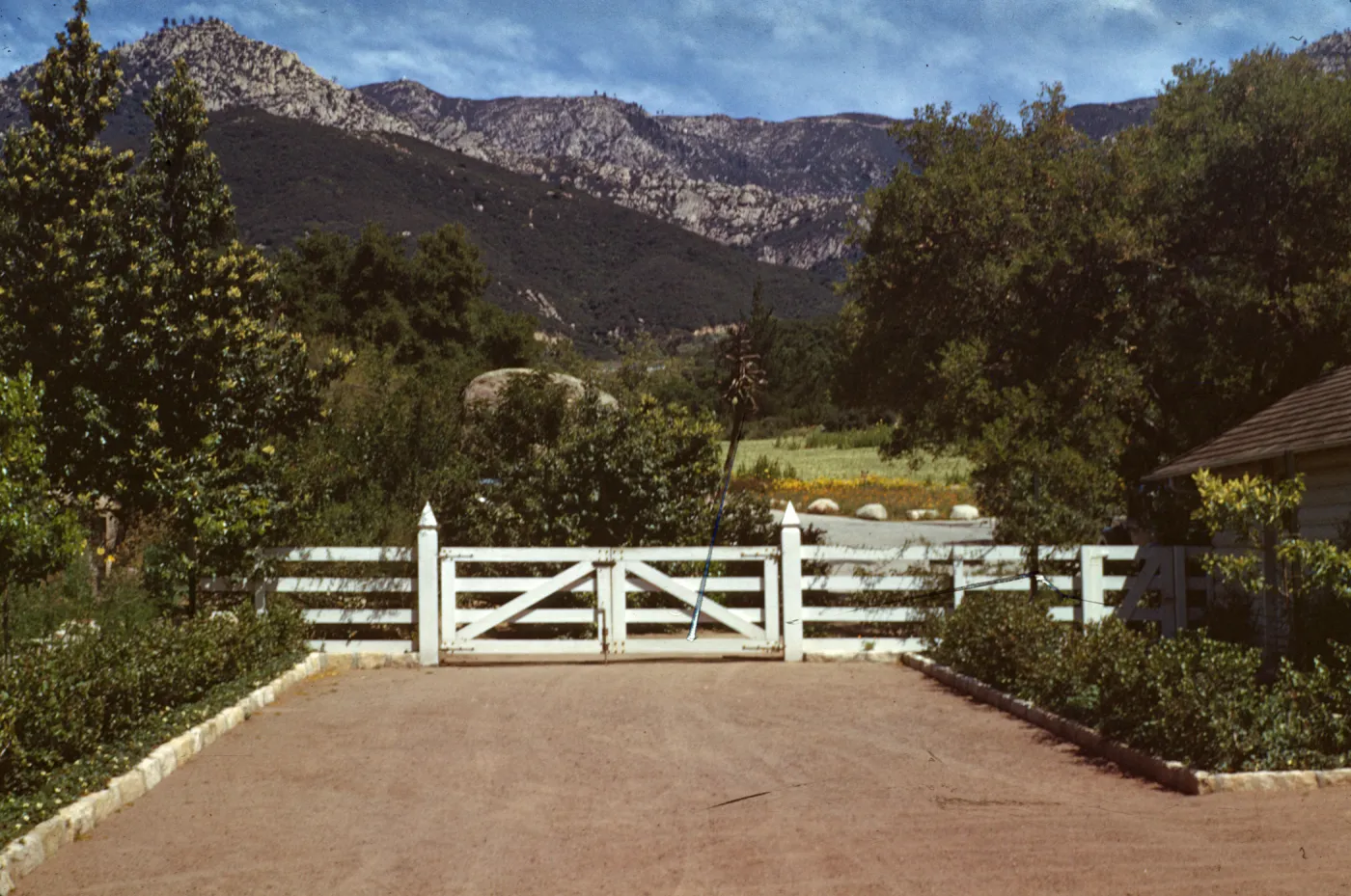 Courtyard view to the mountains