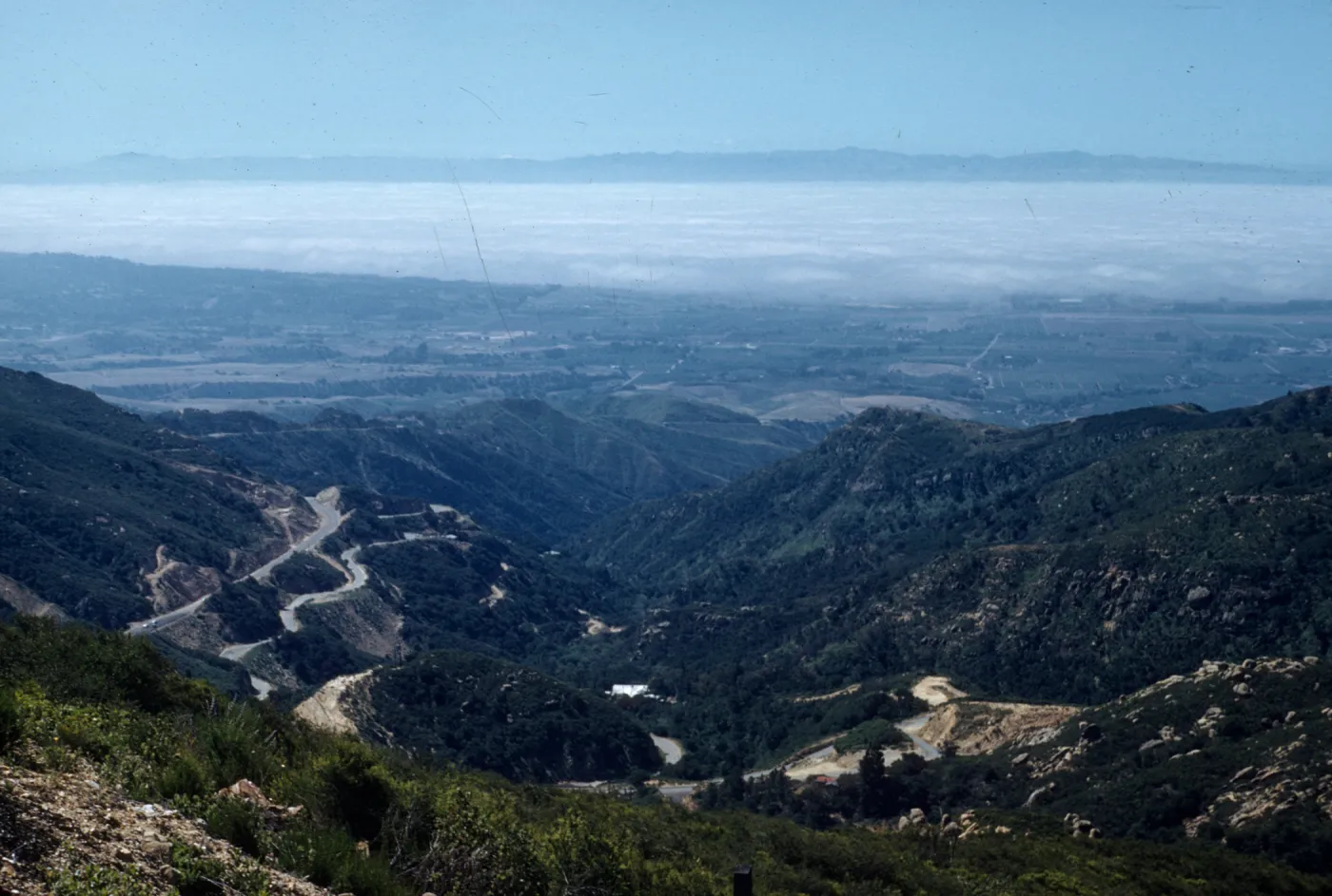 view of Santa Cruz Island from El Cielito ridge road