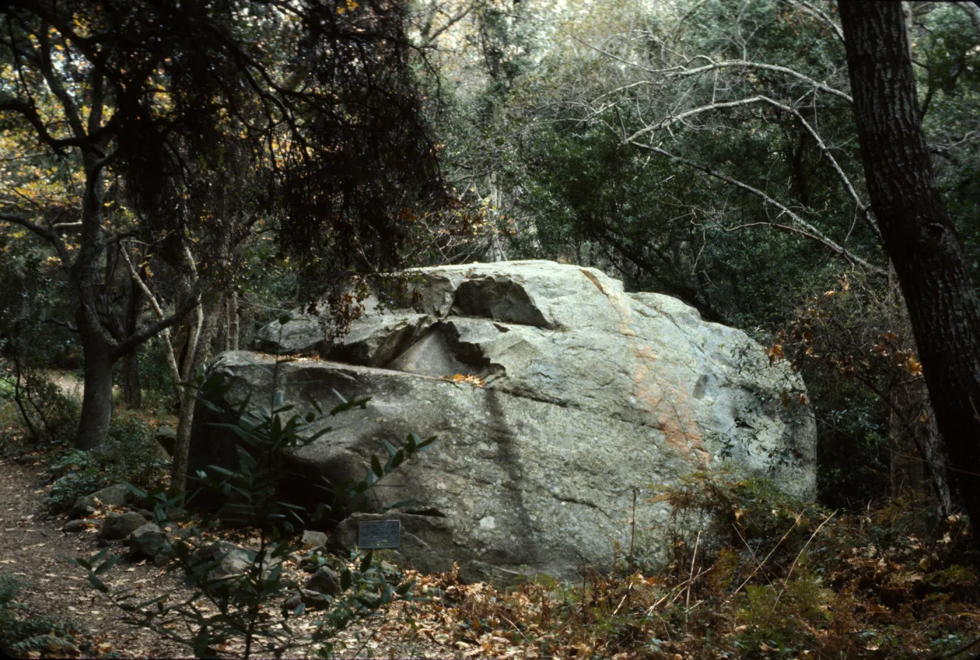 boulder in Mission Canyon, SBBG
