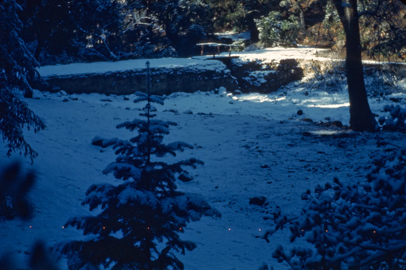 snow on the Old Mission Dam, Mission Canyon