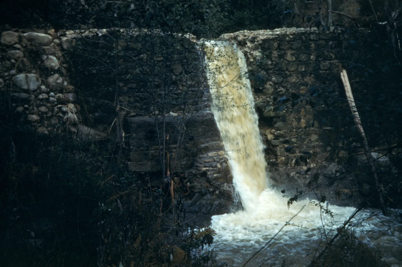 Misson Creek flooding over Mission Dam