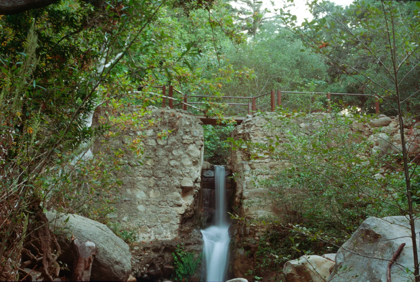 Mission Creek waterfall at the Mission Dam