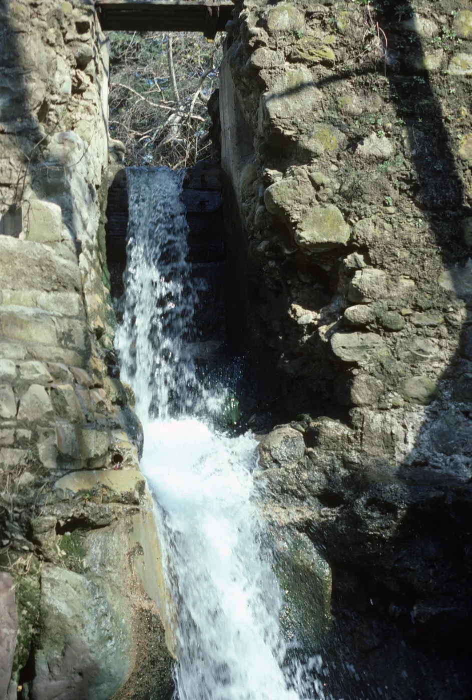 Mission Creek waterfall at the Mission Dam