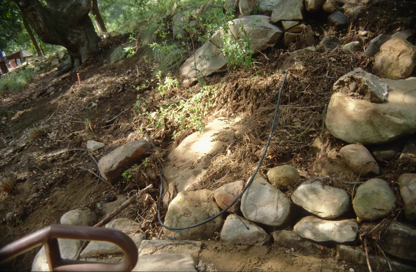 stone steps at the Fiber Arts Display
