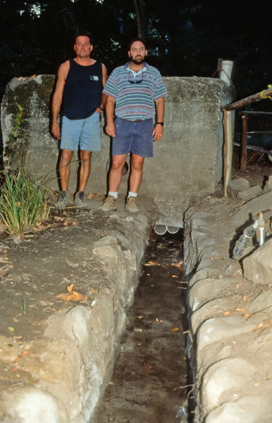 old Mission Aqueduct, construction of the redwood flume, Mission Dam
