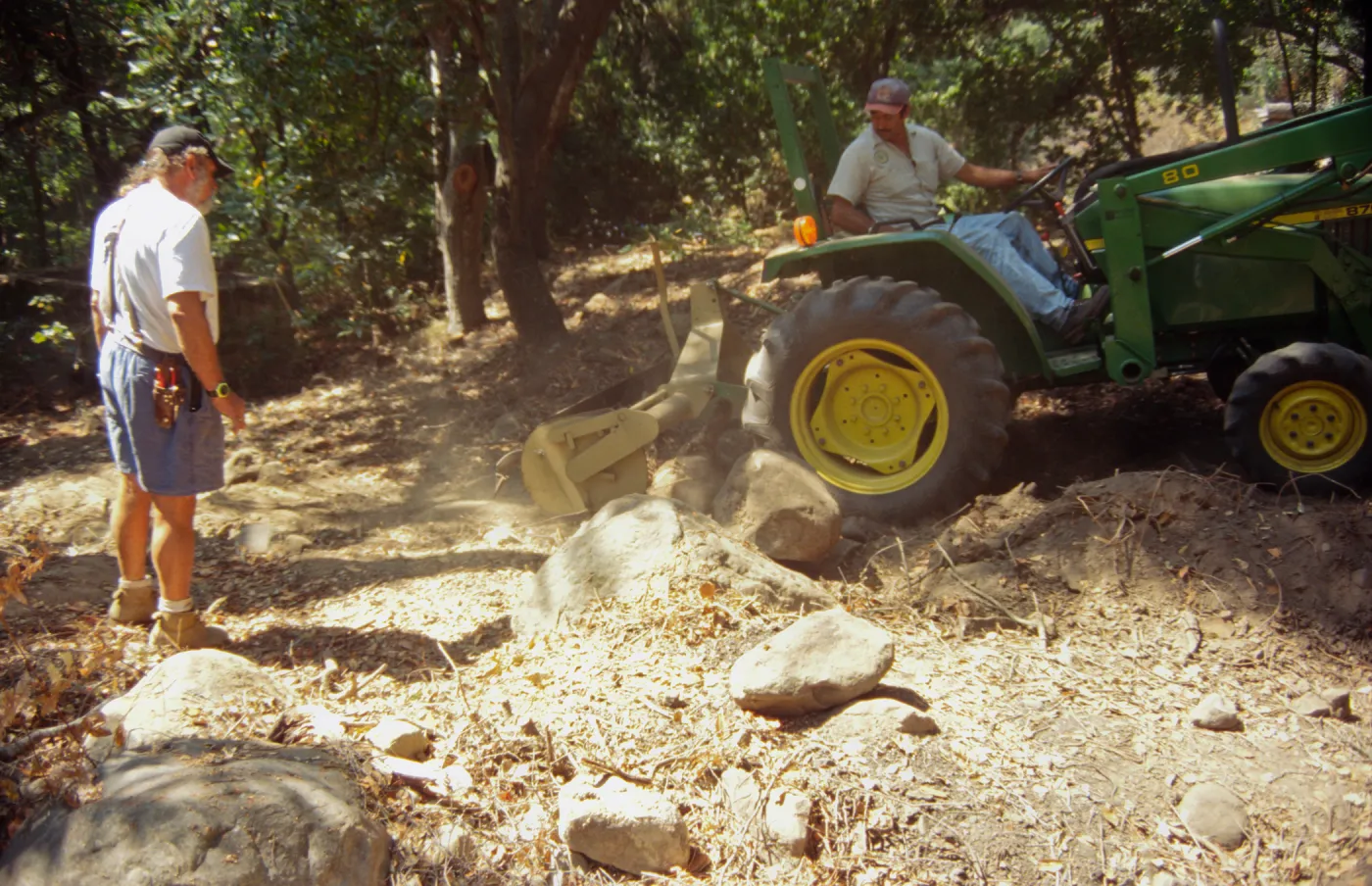 tractor, working on the old Mission Aqueduct