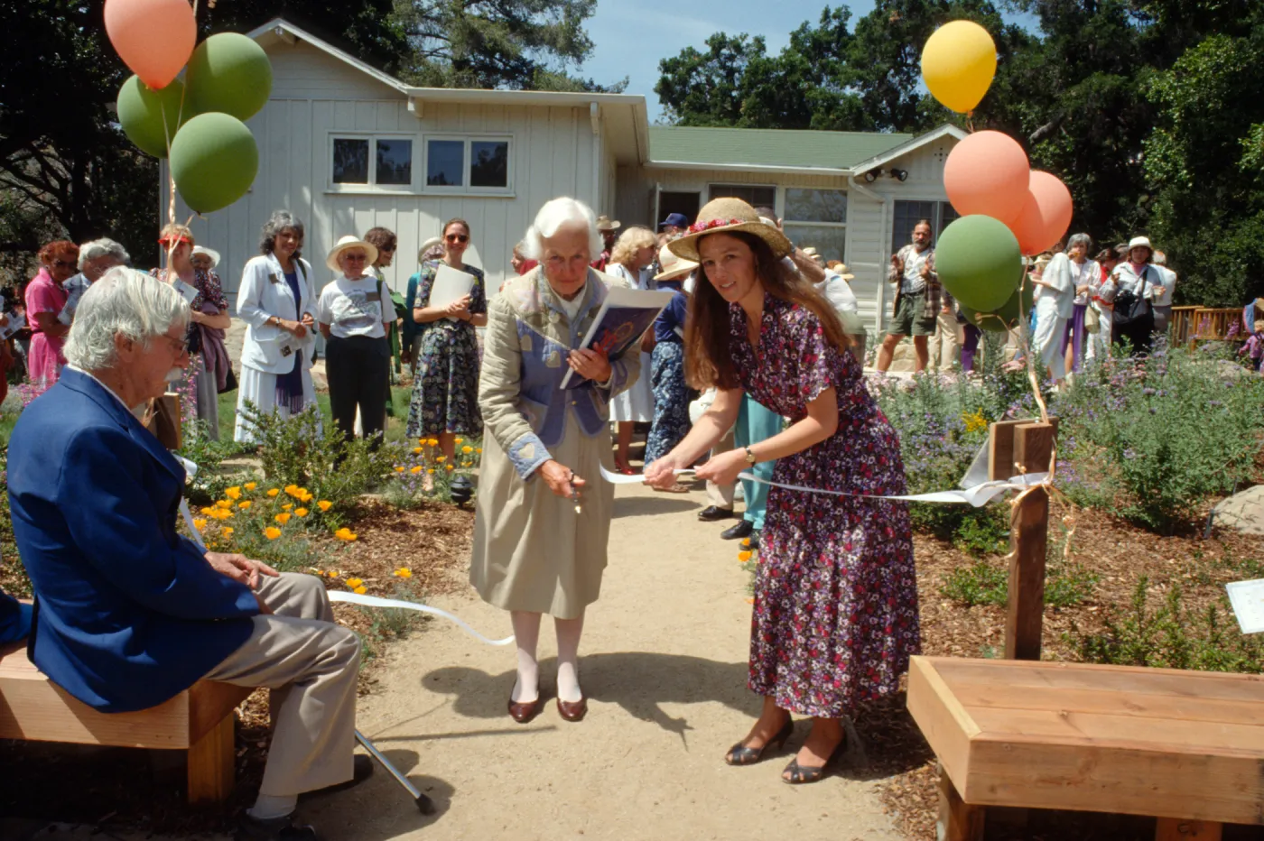 ribbon cutting ceremony, Lisa Lewis, Anne Jones, Home Demonstration Garden Dedication, 1991