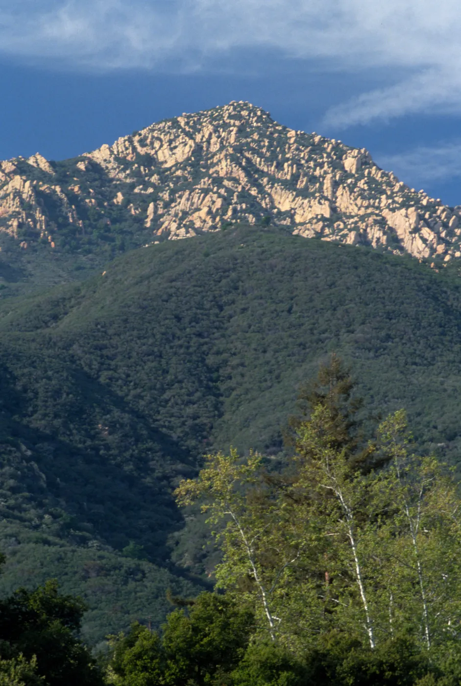 Cathedral Peak & La Cumbre Peak, mountains above SBBG