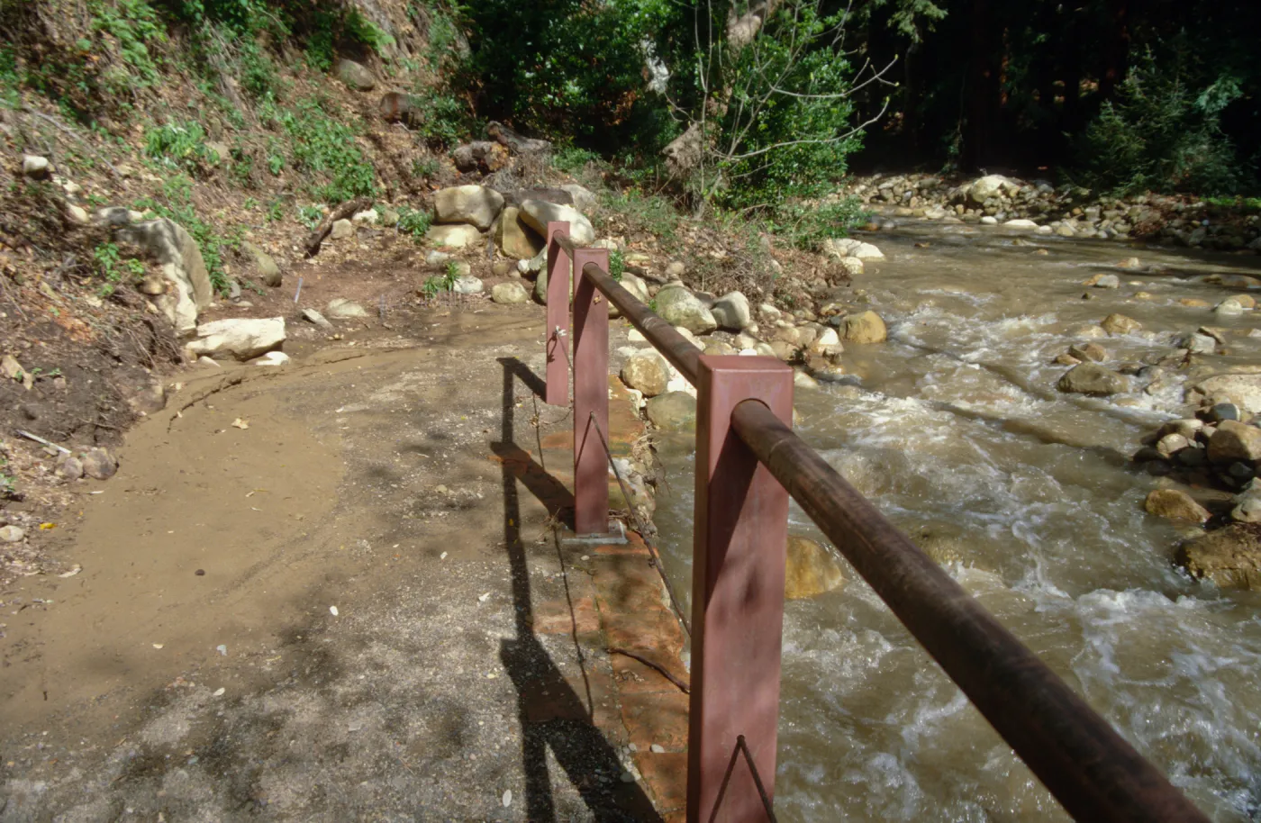Mission Creek during flooding, above Mission Dam