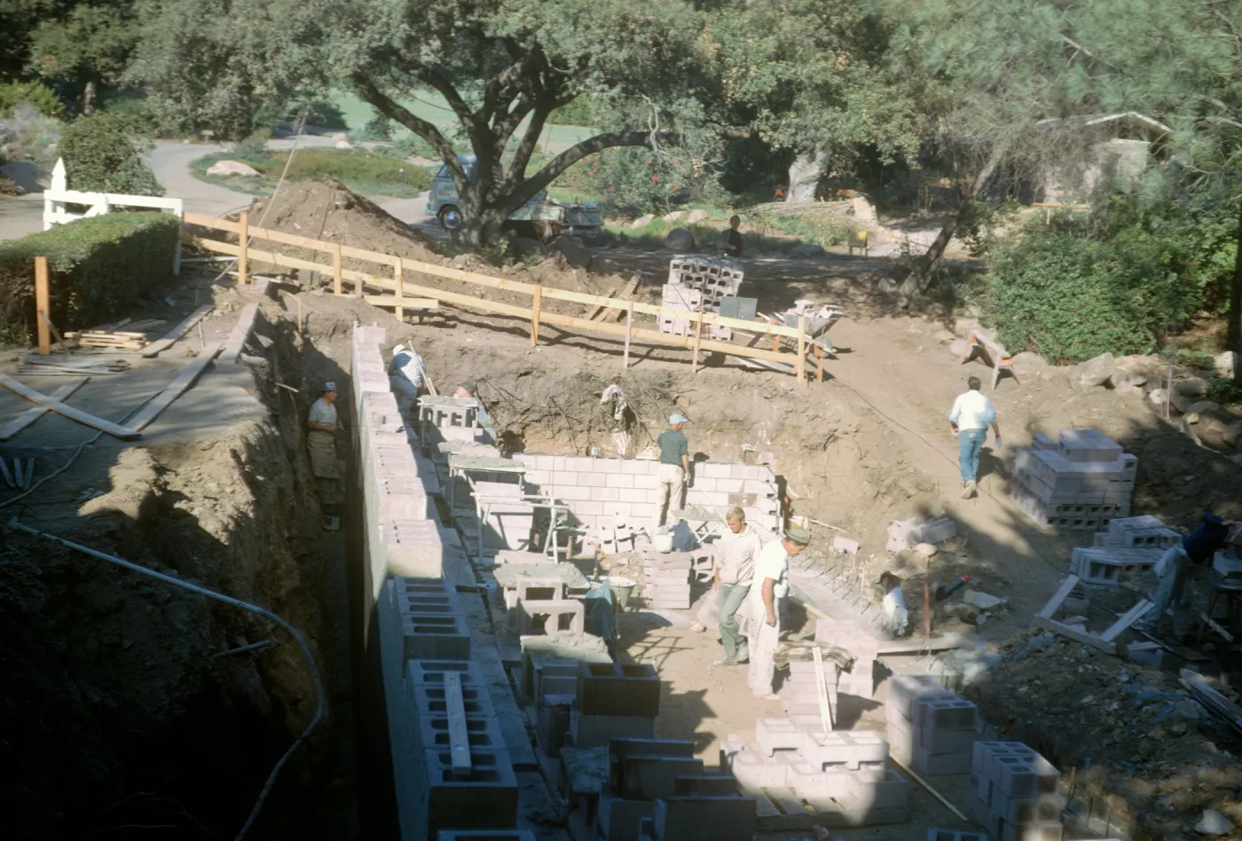 North Wing Construction, cinder blocks