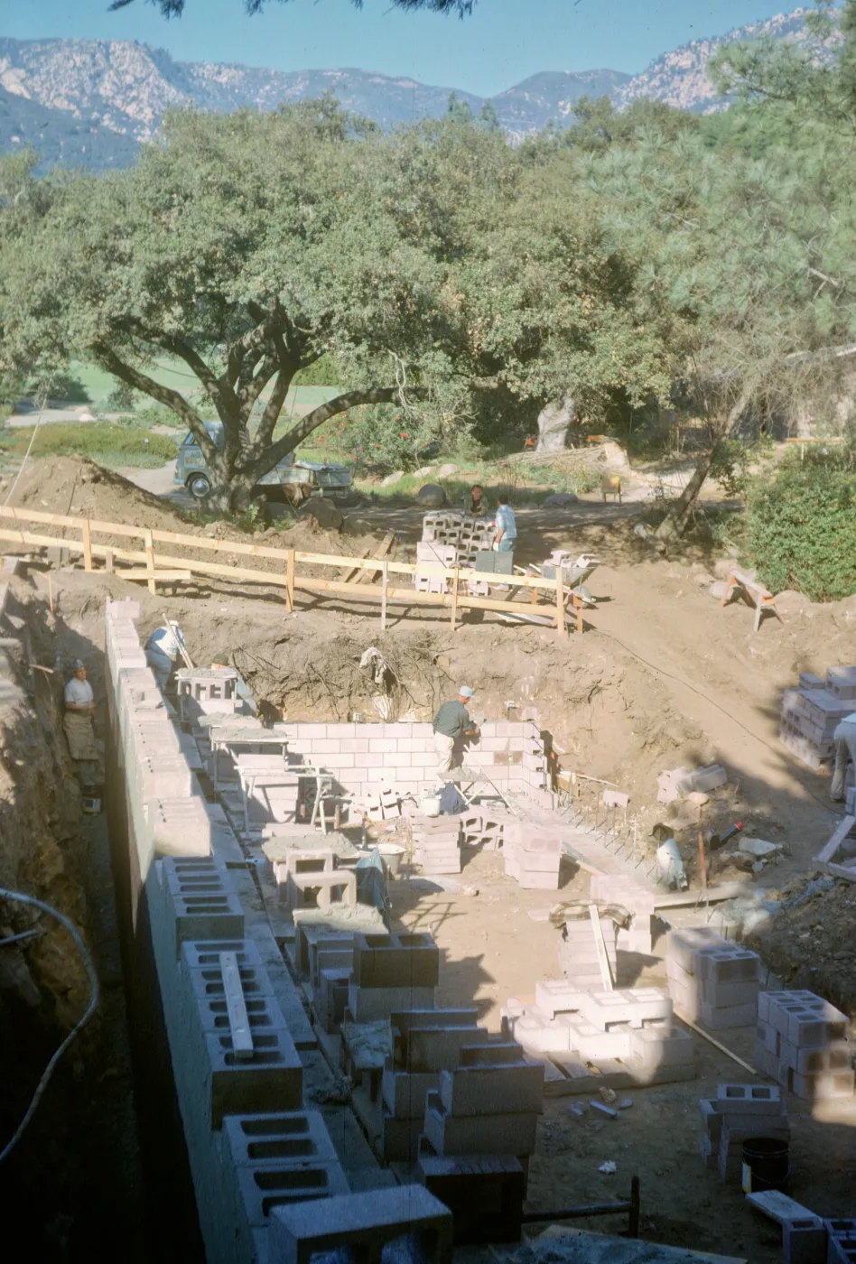 North Wing Construction, cinder blocks