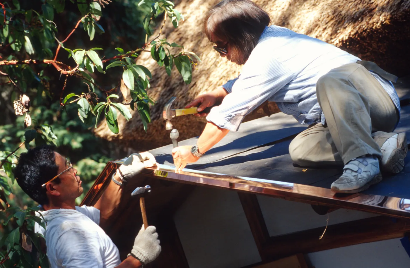 tea house construction copper edging roof ©Marie Gayeski