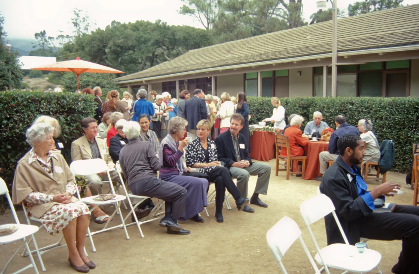 Guests at Tea House event in the Courtyard