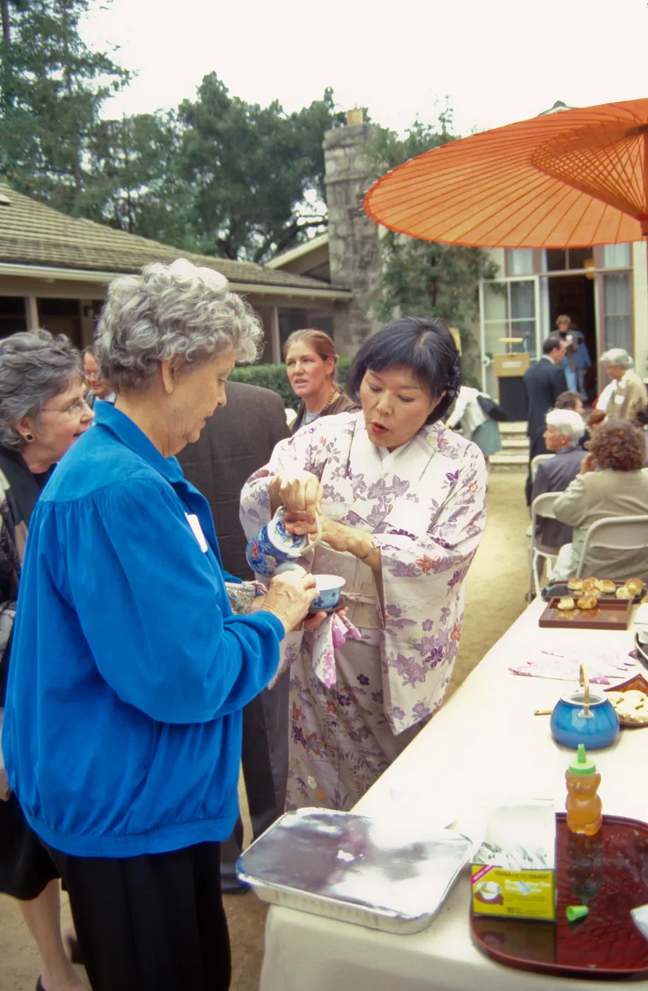Guests at Tea House event in the Courtyard
