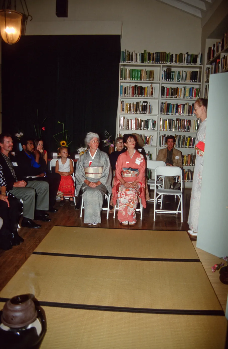 Tea House event, tea ceremony inside the Blaksley Library, 2000