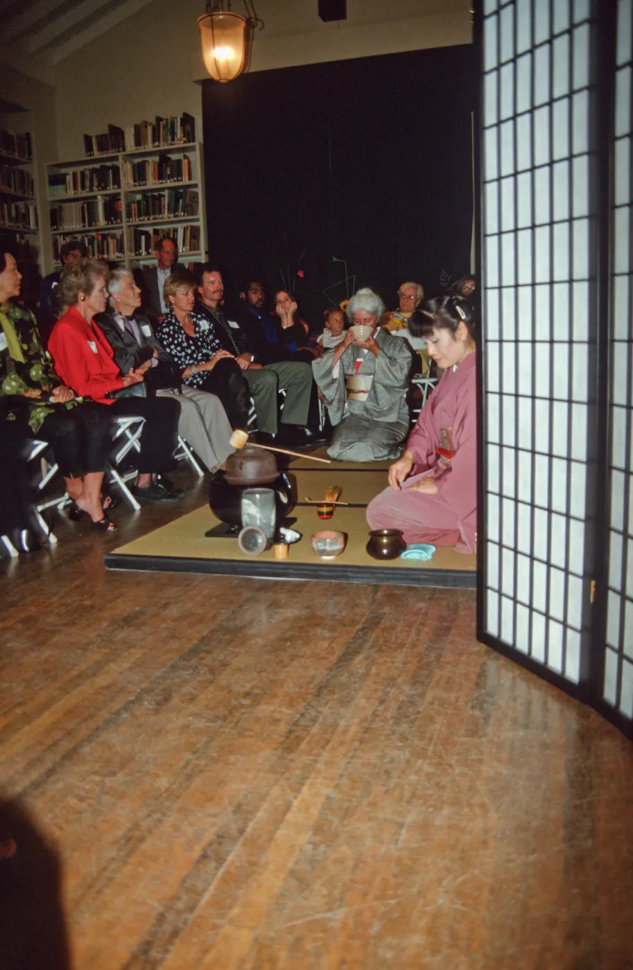 Tea House event, tea ceremony inside the Blaksley Library, 2000