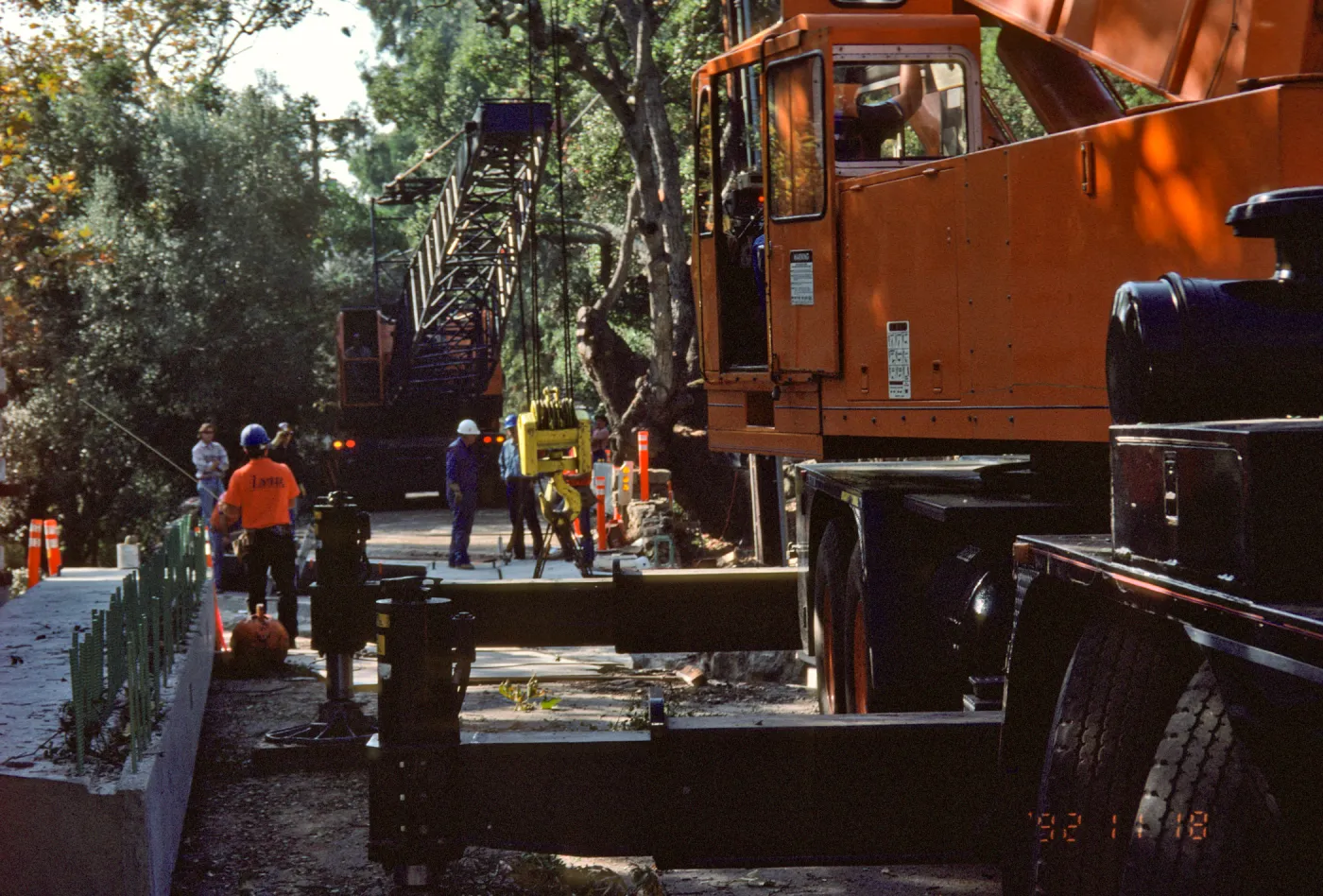 bridge construction on Mission Canyon Road