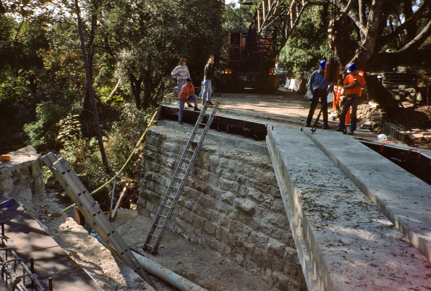 bridge construction on Mission Canyon Road