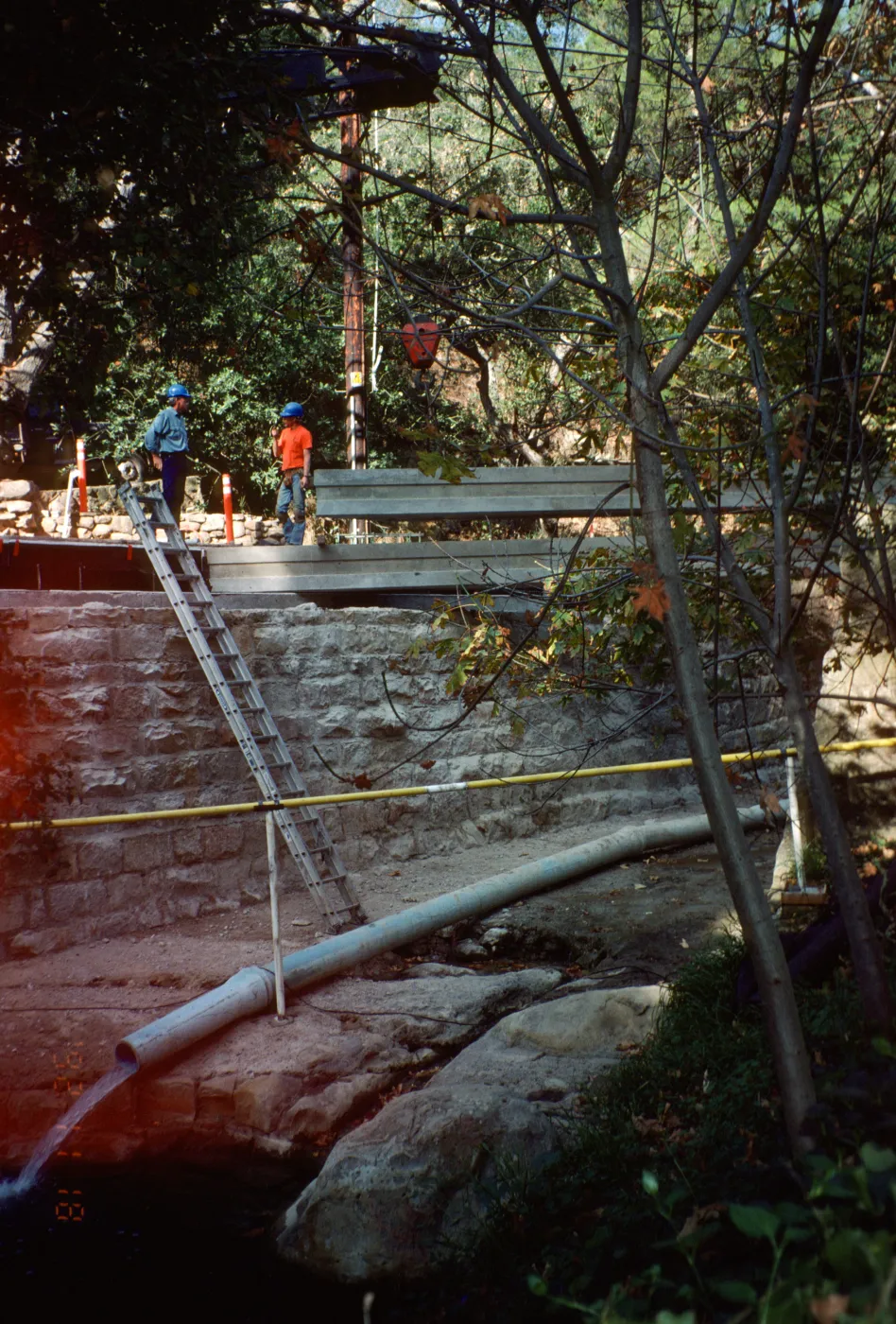 bridge construction on Mission Canyon Road