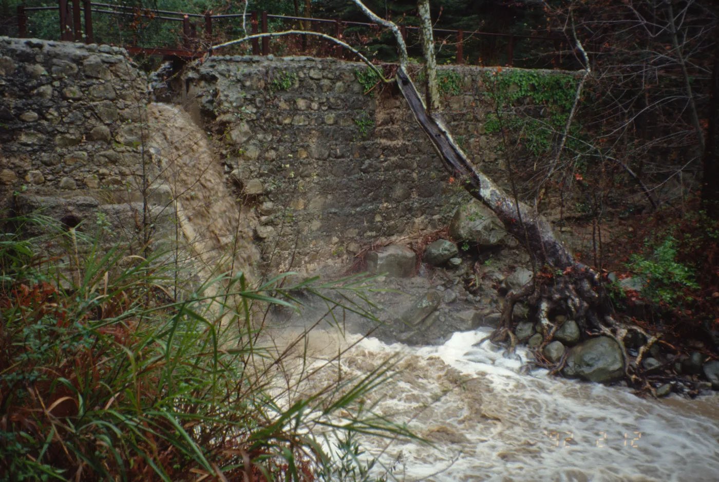 Mission Creek flooding through Mission Dam