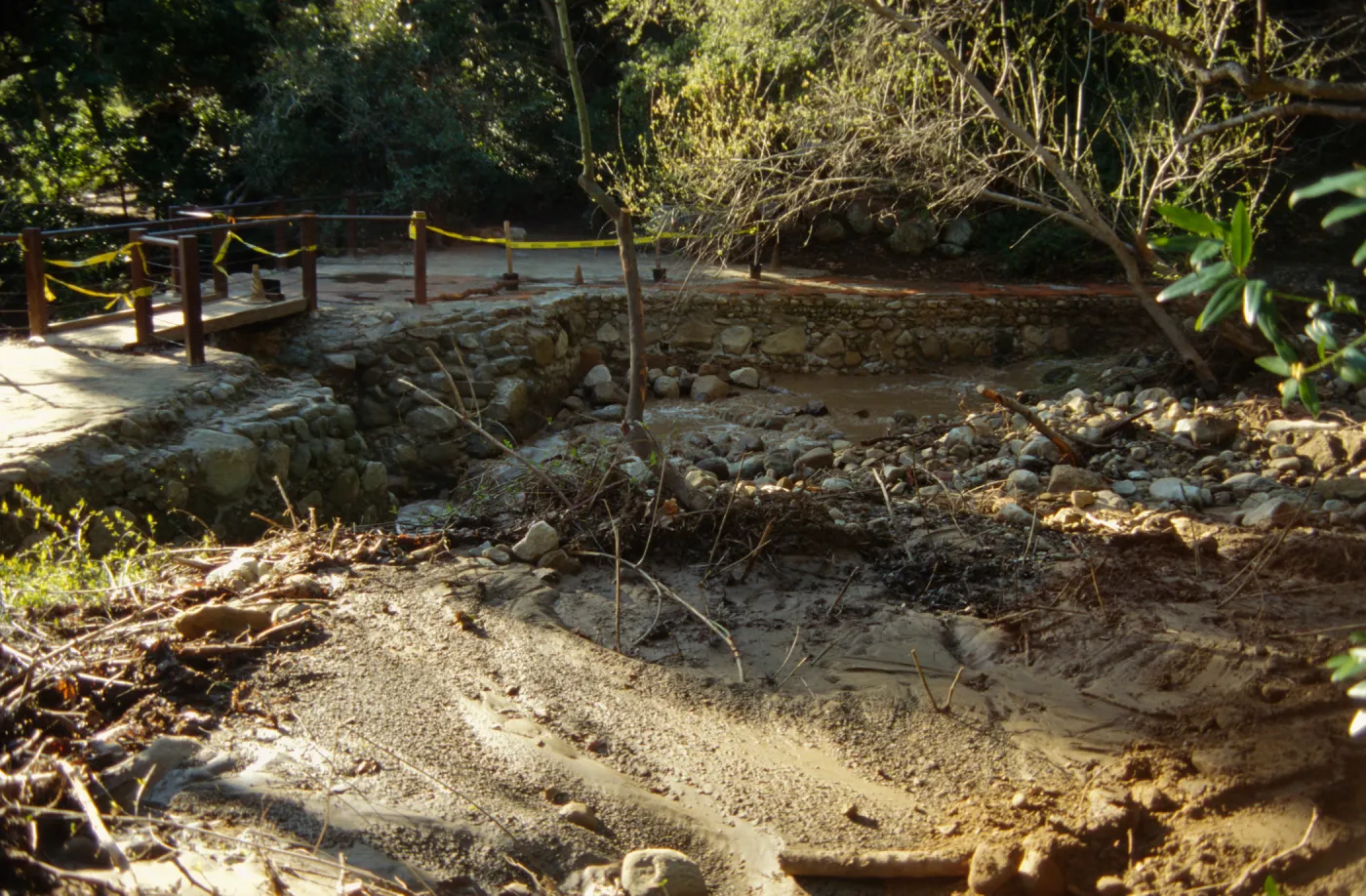 Mission Creek flooded above Mission Dam