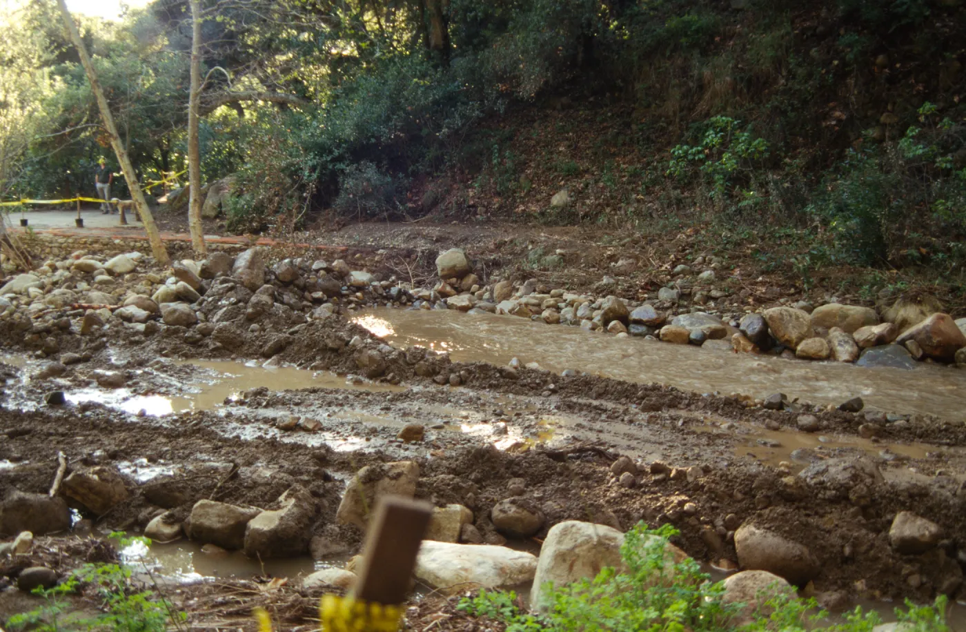 Mission Creek flooded above Mission Dam