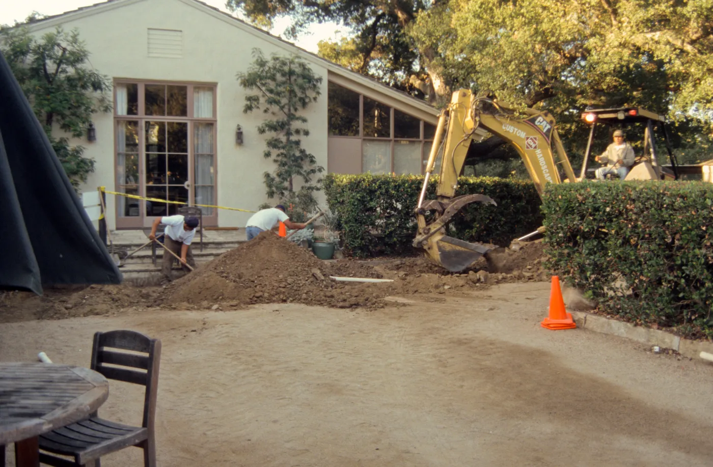 New pavered courtyard