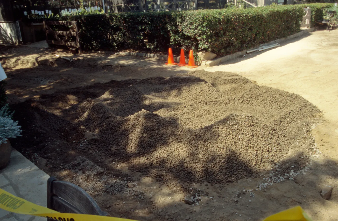 New pavered courtyard
