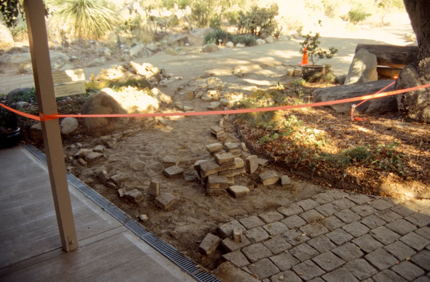 New pavered courtyard