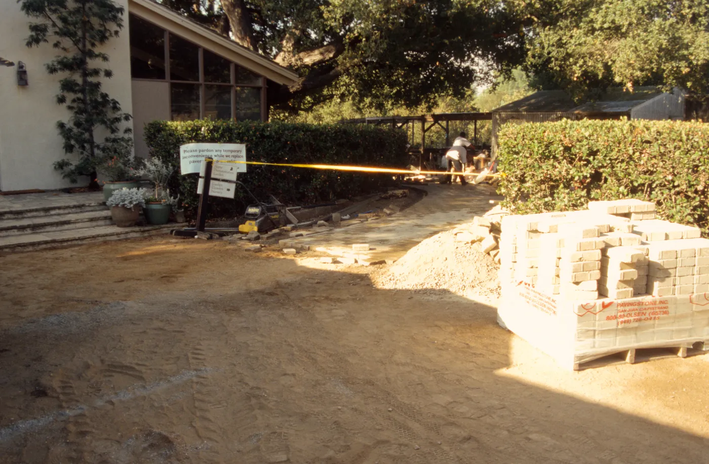 New pavered courtyard