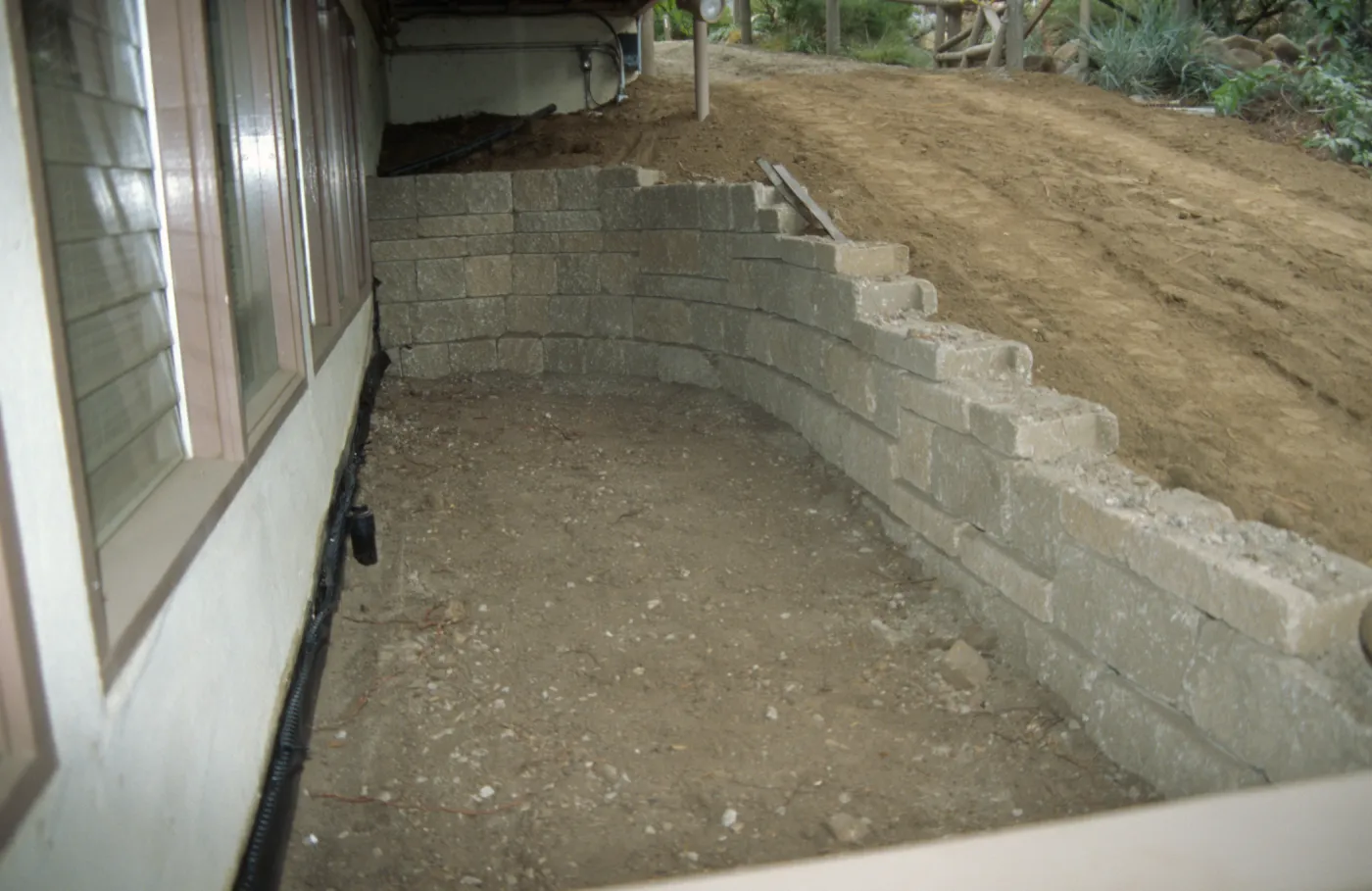 Pavering the path outside the Arroyo Room